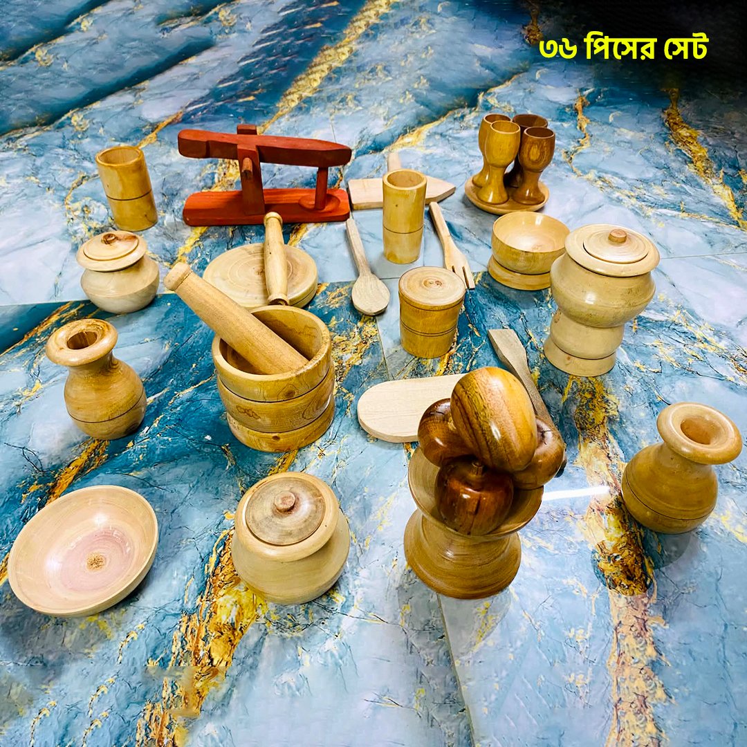 ২৩ এবং ৩৬, পিছের কাঠের প্রিমিয়াম খেলনা সেট - Image 3